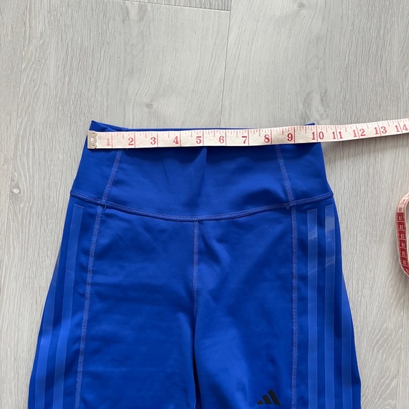 ADIDAS WOMENS BLUE BIKER SHORTS HIGH RISE WOMENS SMALL - Picture 2 of 8